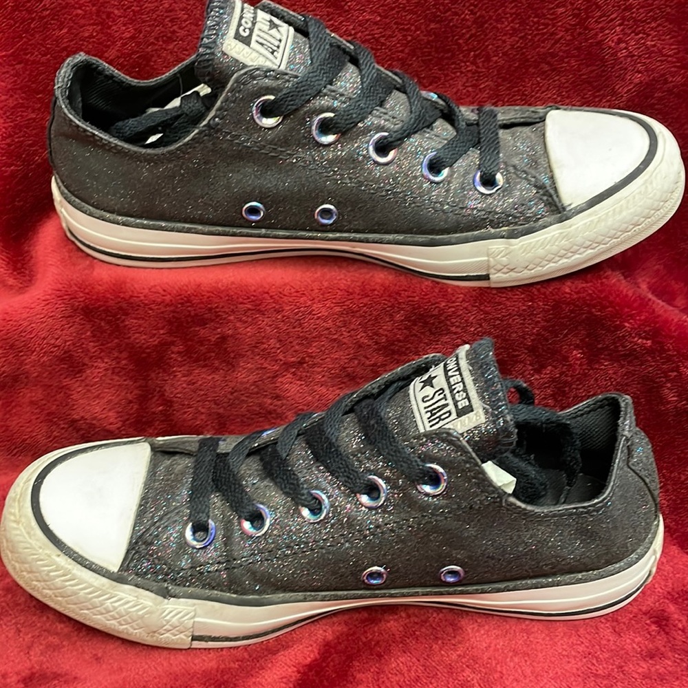 CONVERSE BLACK IRIDESCENT GLITTER LOW TOP